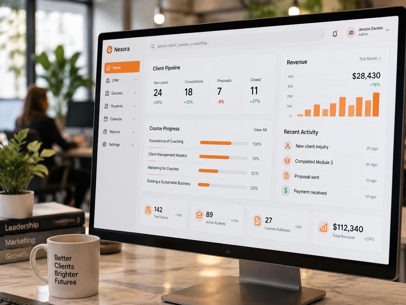 Business dashboards and analytics from a SolveM business system
